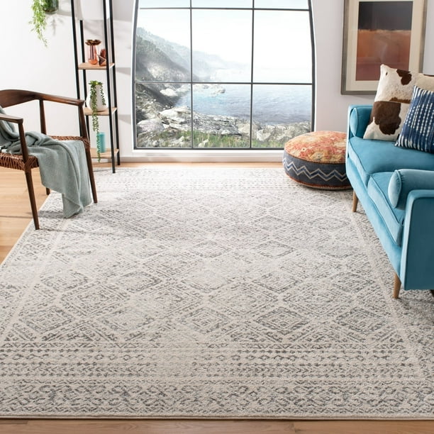 Hand-Knotted Wool Rug eCarpet Gallery Area Rug for Living Room Bedroom Teimani Bordered Blue Rug 3'11 x 6'4 356868 